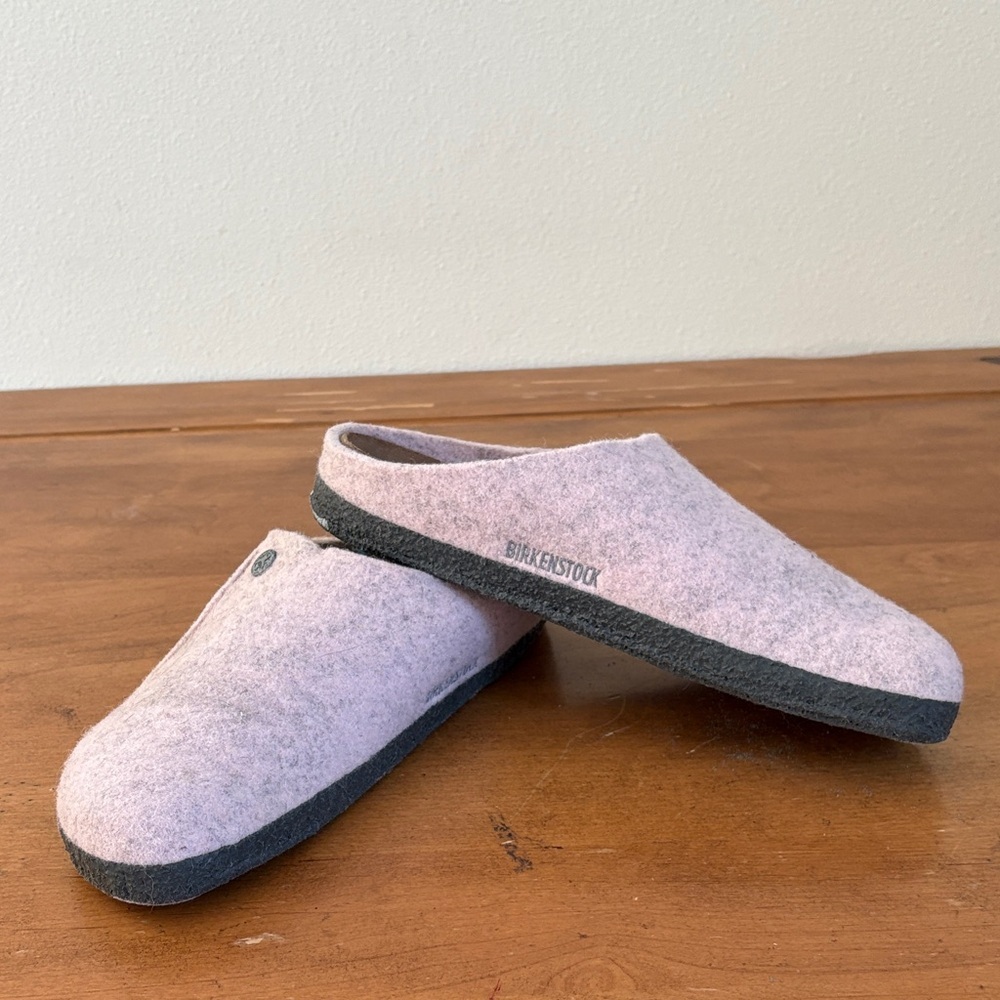 Birkenstock Zermatt Shearling Light Pink Wool Felt Clogs Size 41 - Picture 1 of 16